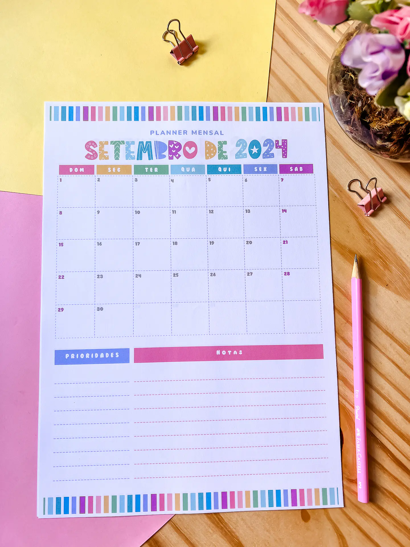 Arquivo Planner Mensal A4 2024 em Pdf 5