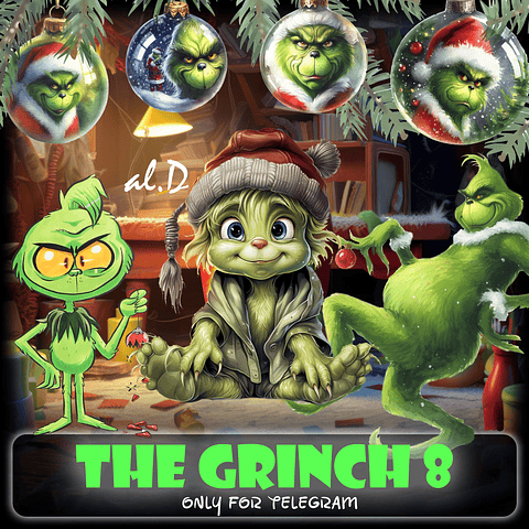 Kit Digital Grinch Natalino Completo Arquivos em Png  