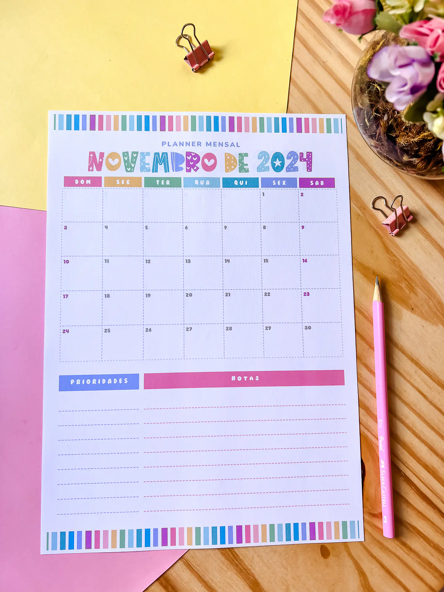 Arquivo Planner Mensal A4 2024 em Pdf 7