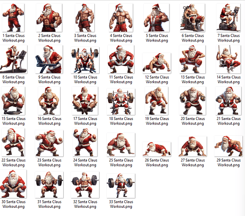 Kit Digital Papai Noel Bombado Arquivos em Png 