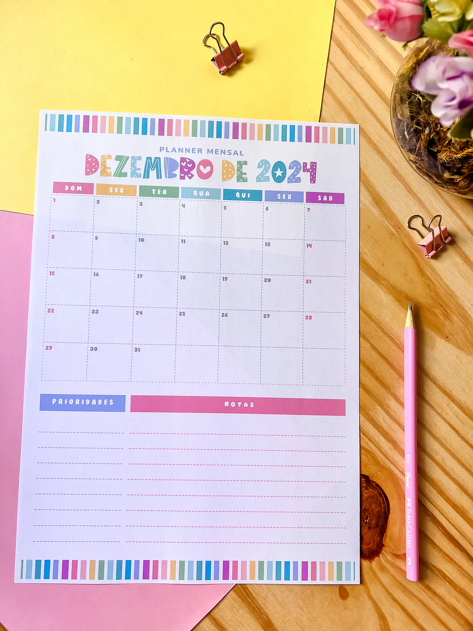 Arquivo Planner Mensal A4 2024 em Pdf 8