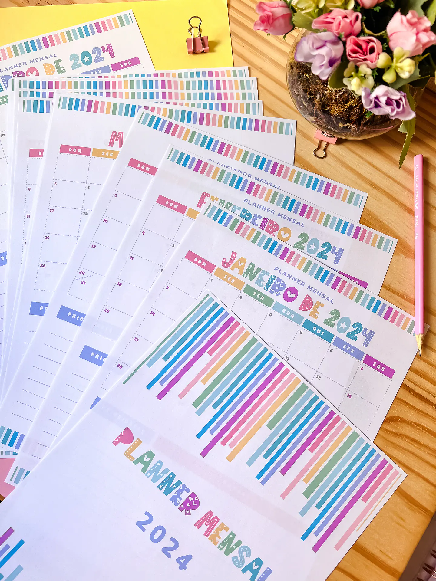 Arquivo Planner Mensal A4 2024 em Pdf 9