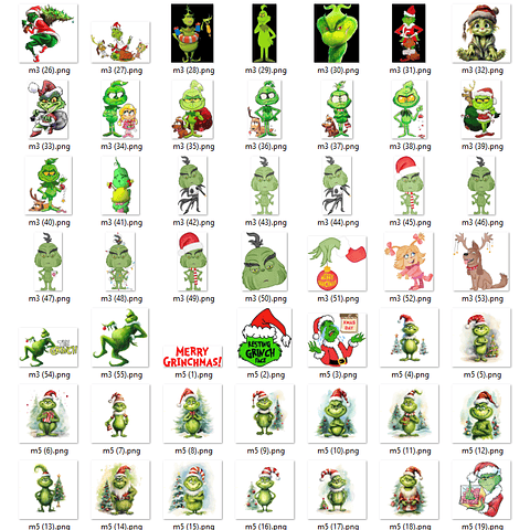 Kit Digital Grinch Natalino Completo Arquivos em Png  