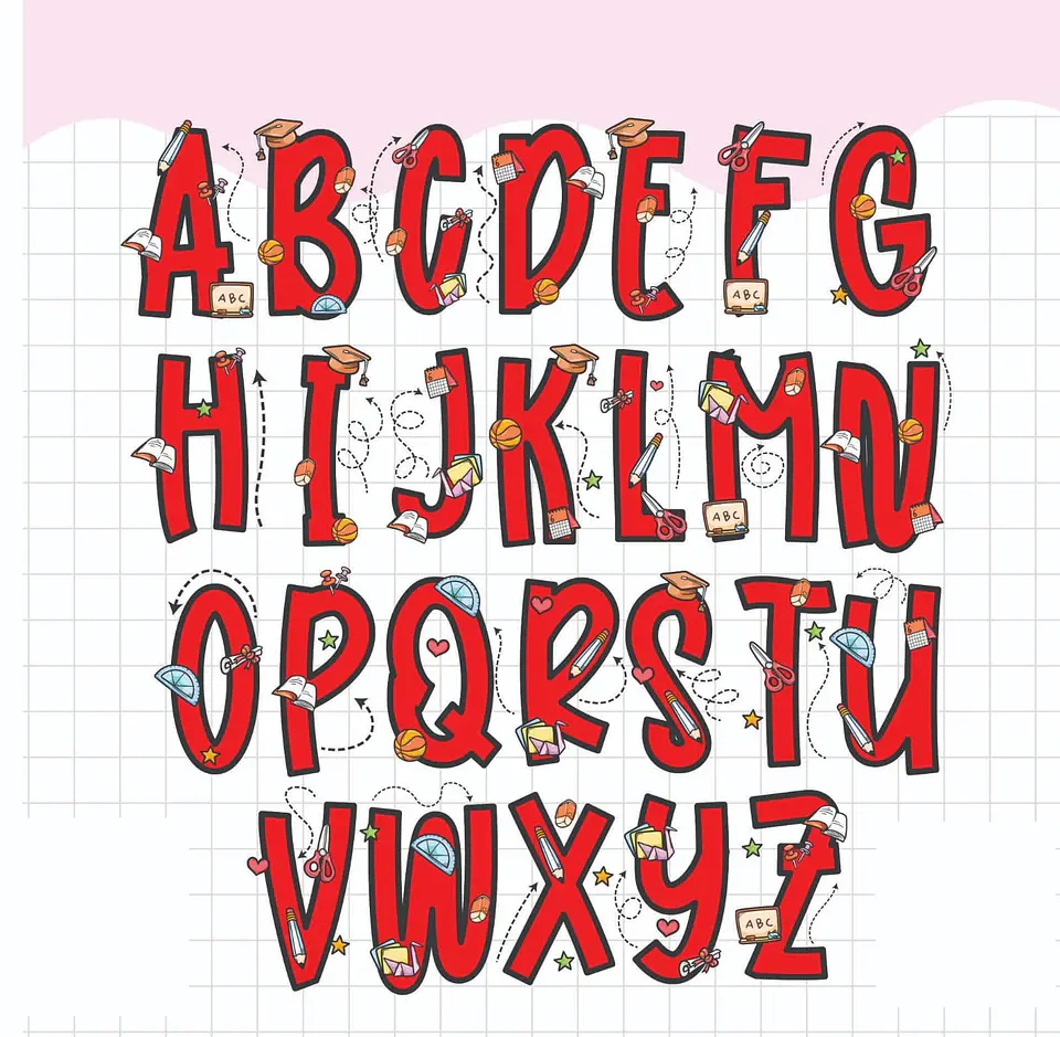 Kit Digital Volta as Aulas  Alfabeto Mais Mascatinhos Arquivos em Png   7