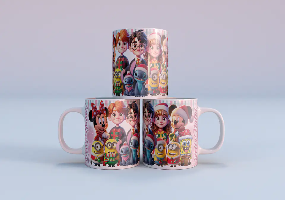 37 Artes para Caneca Natal Personagens Arquivo em Jpg 7