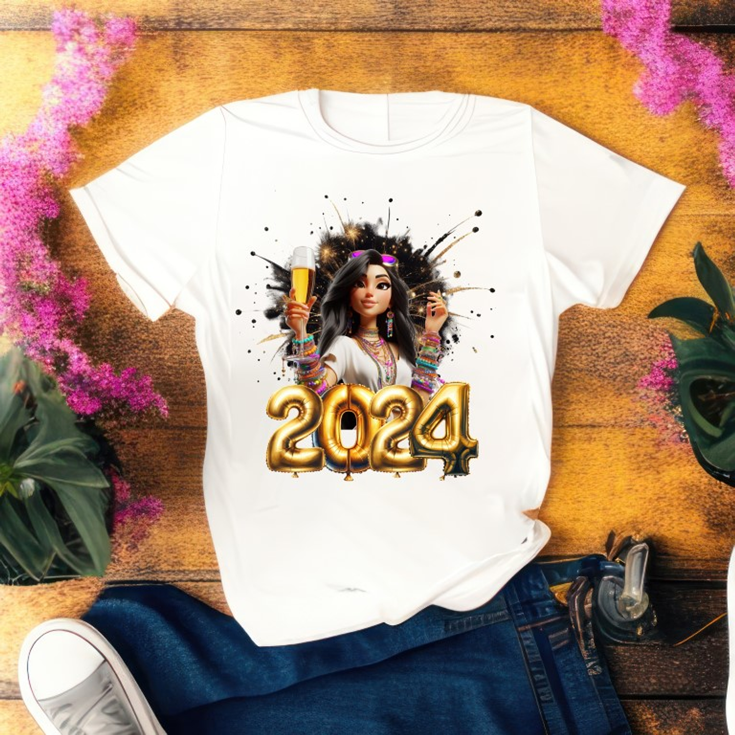 12 Artes para Camisa Mascotinhas Ano Novo 2024 Arquivo em Png 4