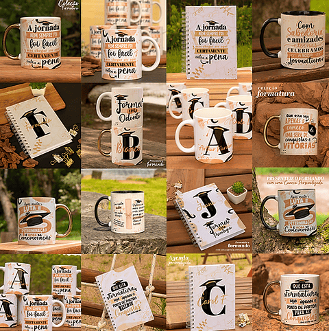 38 Artes para Caneca e Capa Agenda Formatura Arquivo em Jpg
