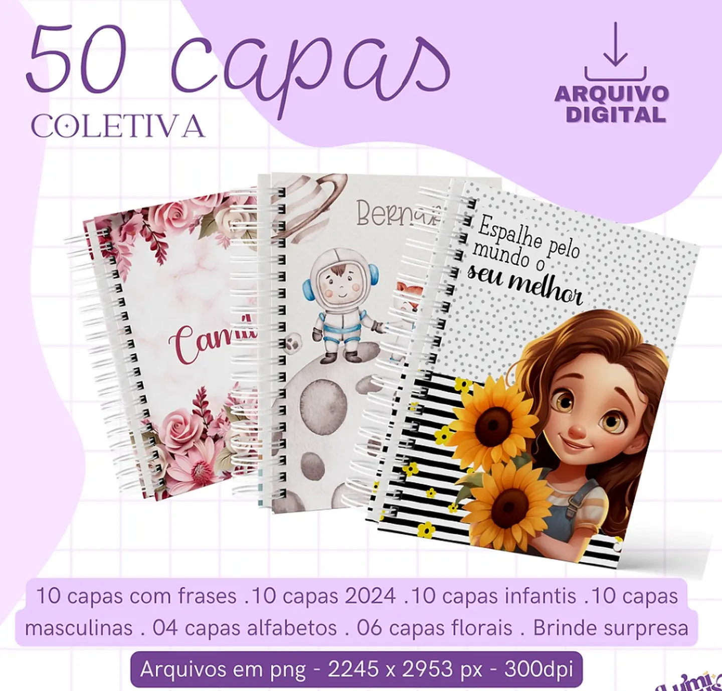 50 Artes para Capas Agendas 2024 Arquivo em Jpg 1