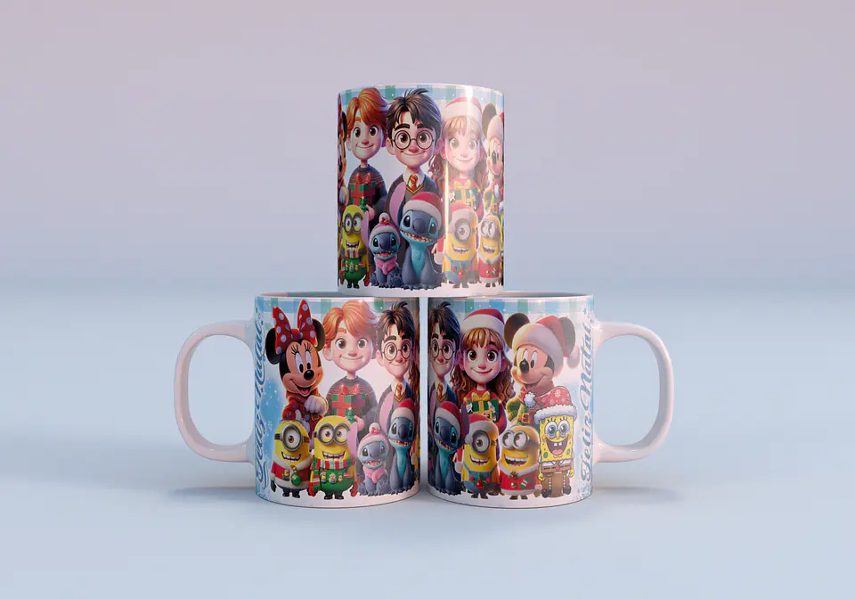37 Artes para Caneca Natal Personagens Arquivo em Jpg 8