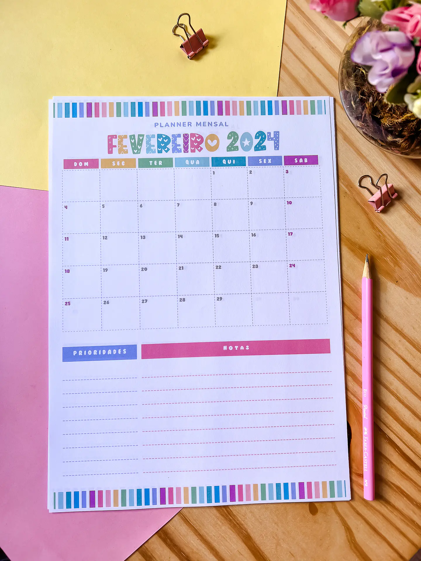 Arquivo Planner Mensal A4 2024 em Pdf 12