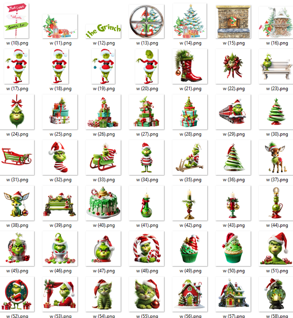 Kit Digital Grinch Natalino Completo Arquivos em Png   13