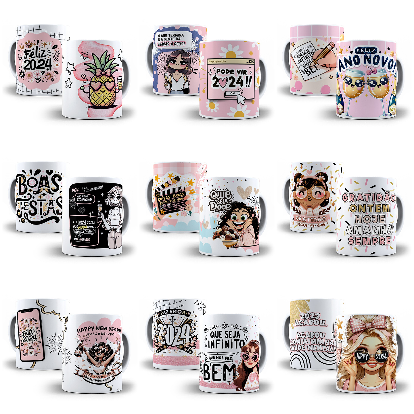 34 Artes para Caneca Ano Novo 2024 em Jpg 2