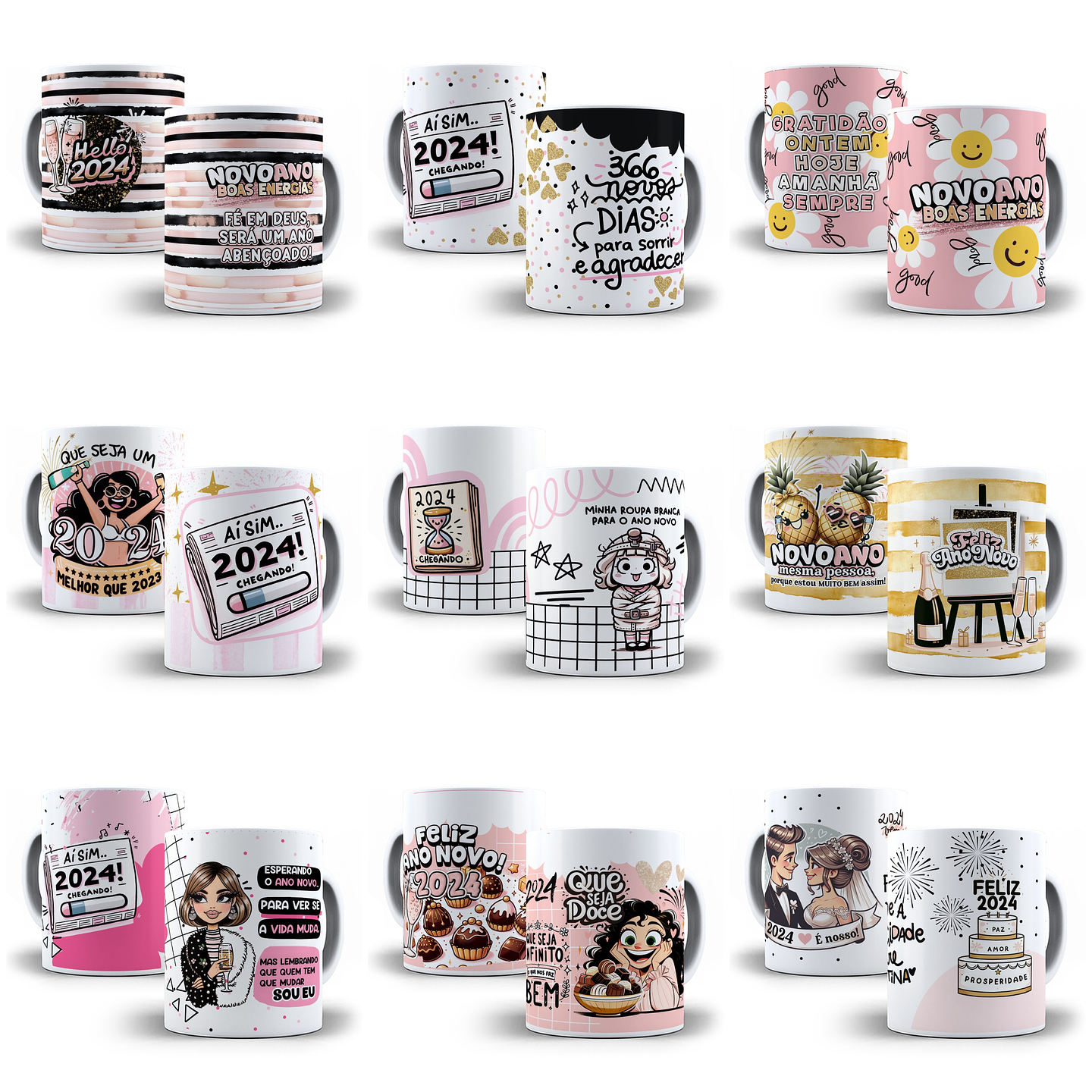 34 Artes para Caneca Ano Novo 2024 em Jpg 3