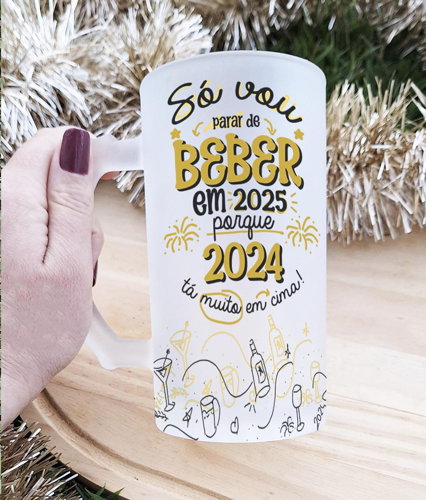 10 Artes para Copo Ano Novo 2024 Arquivo Editável  8