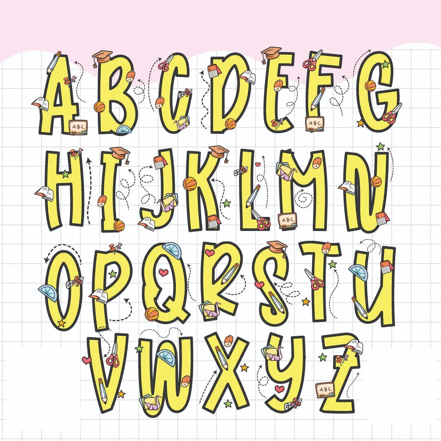 Kit Digital Volta as Aulas  Alfabeto Mais Mascatinhos Arquivos em Png   12