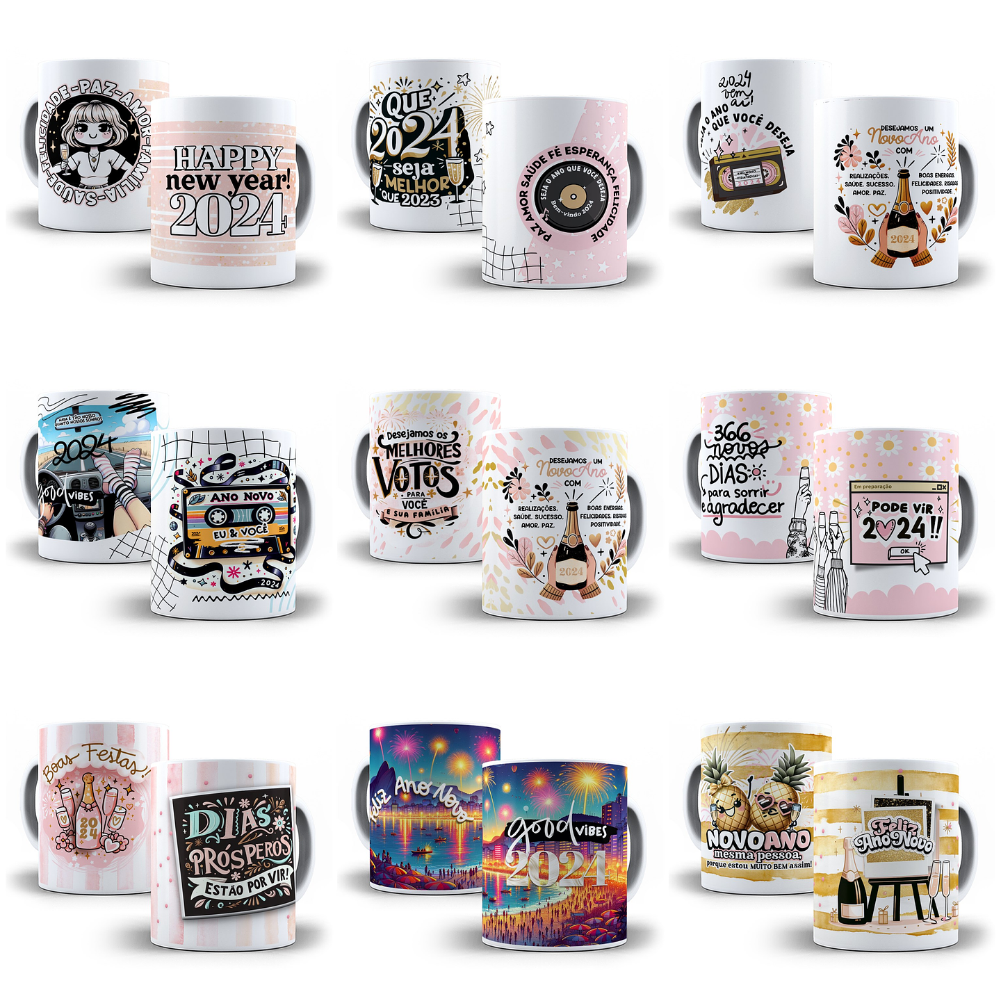 34 Artes para Caneca Ano Novo 2024 em Jpg 4