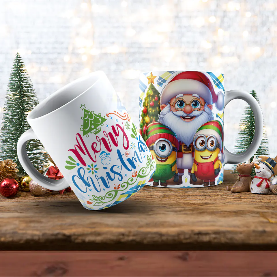 37 Artes para Caneca Natal Personagens Arquivo em Jpg 12
