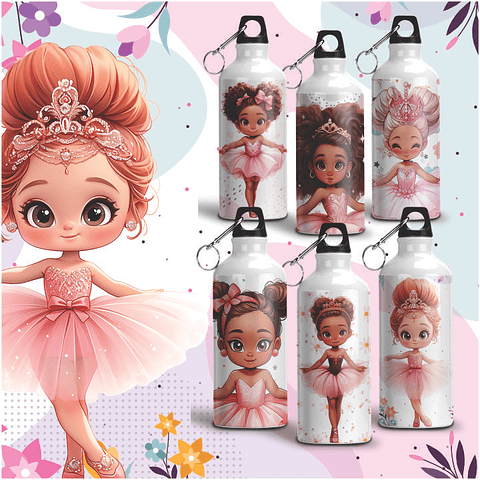 3 Artes para Caneca, Toalinha e Squezee Volta as aulas Bailarina Arquivo Editavel 