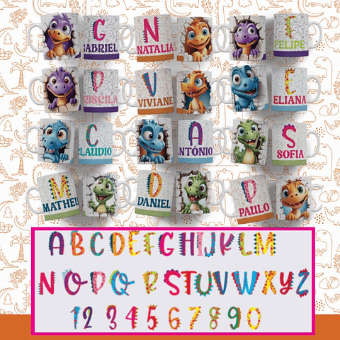 3 Artes para Caneca, Toalinha e Squezee Volta as aulas Dinossauro Arquivo Editavel  