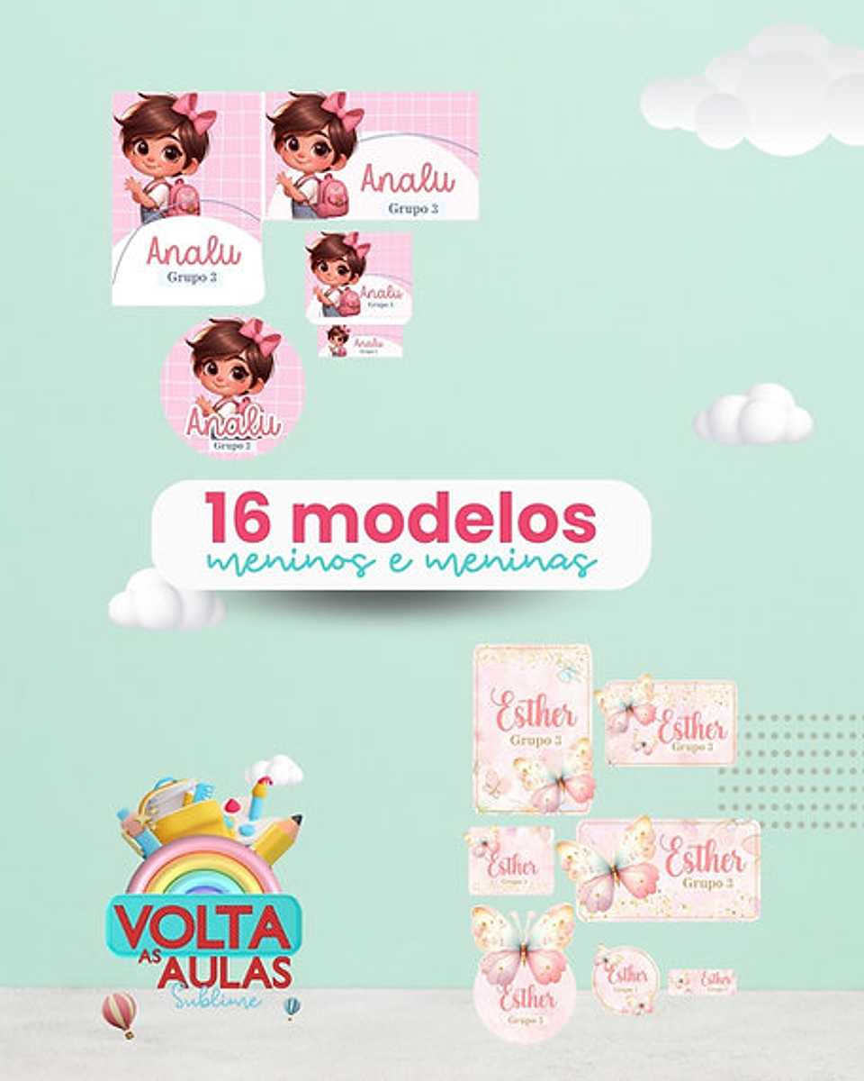 Arquivo Etiquetas Volta as Aulas em Pdf  2