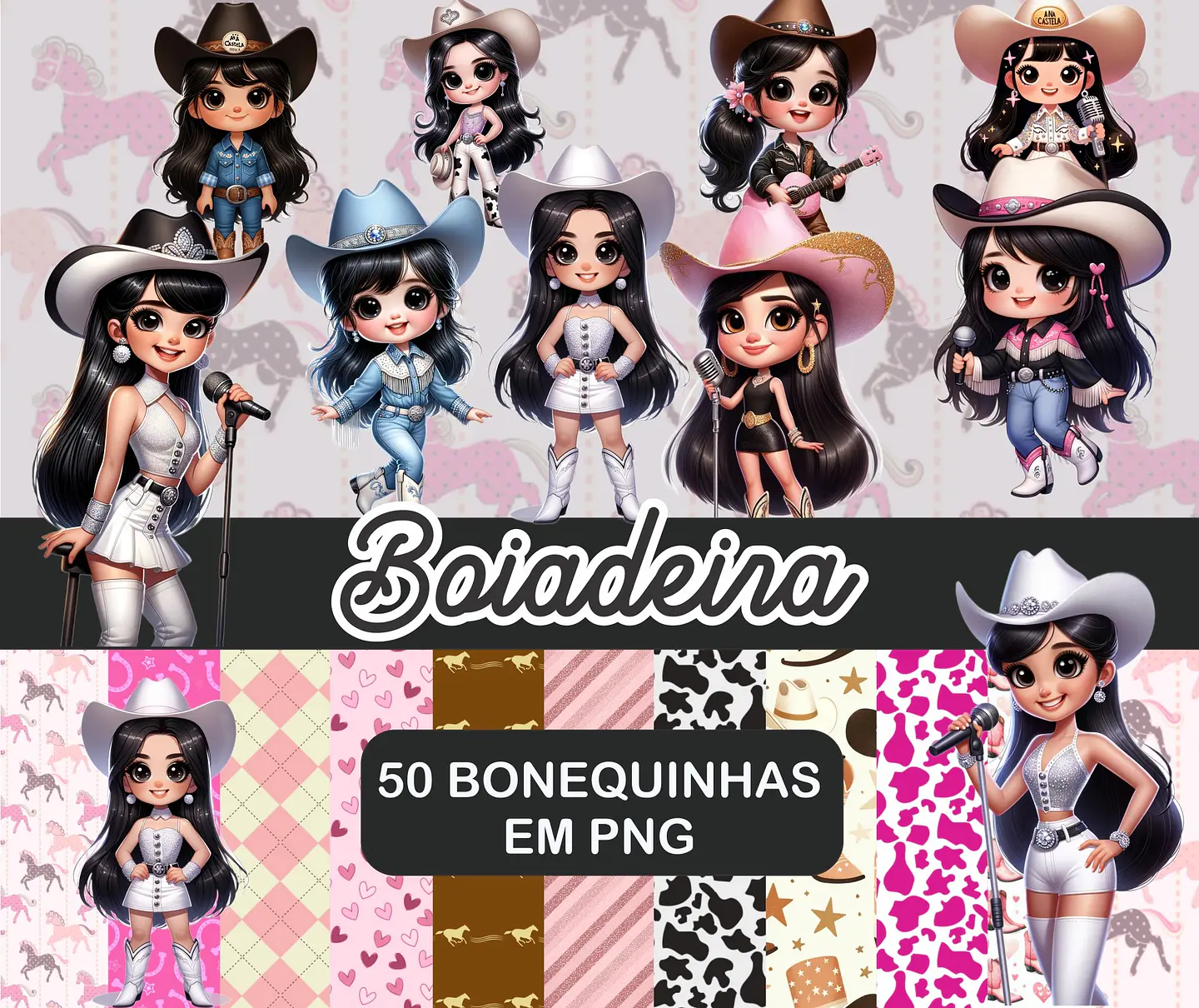 5 Artes para Capa Caderno Mais Kit Digital Ana Castela em Png 2