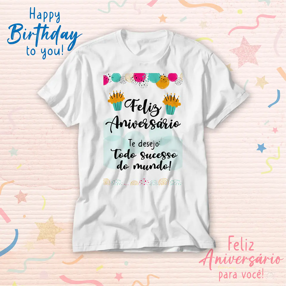 14 Artes para Camisa Fleiz Aniversário Arquivo Editavél 2
