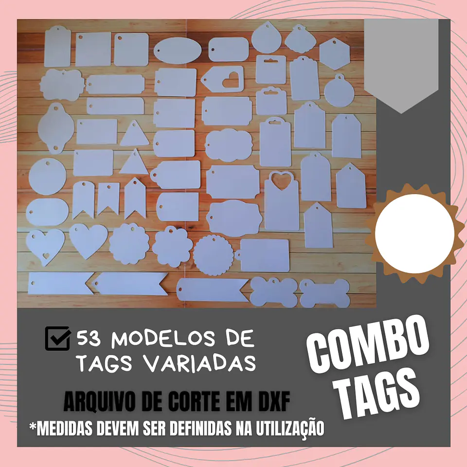 Arquivo de Corte Lapela e Tags em Dxf 1