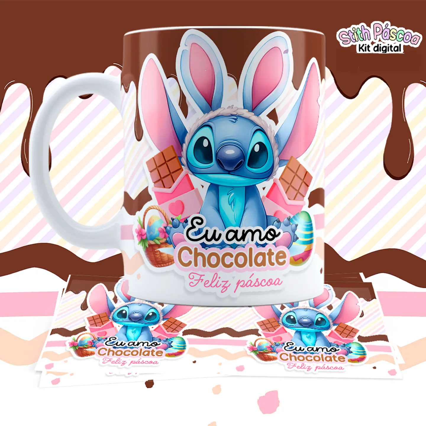 12 Artes para Caneca Pascoa Lilo e Stitch em Jpg 9