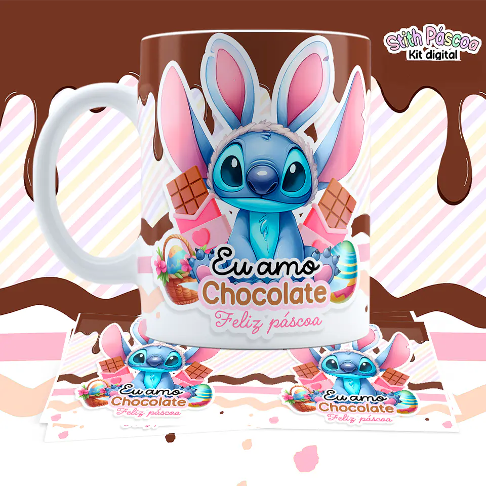 12 Artes para Caneca Pascoa Lilo e Stitch em Jpg 9