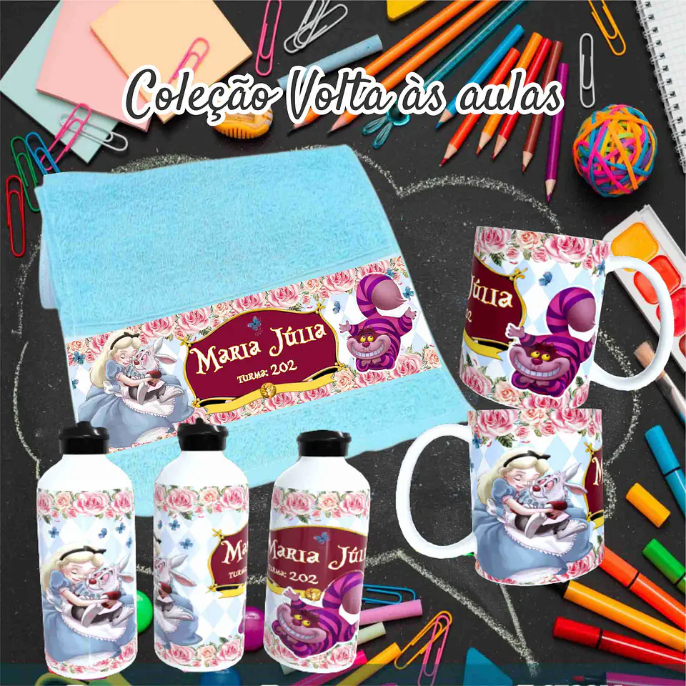 78 Artes para Caneca, Toalinha e Squezee Personagens Disney Volta as Aulas Arquivo Editavél  5
