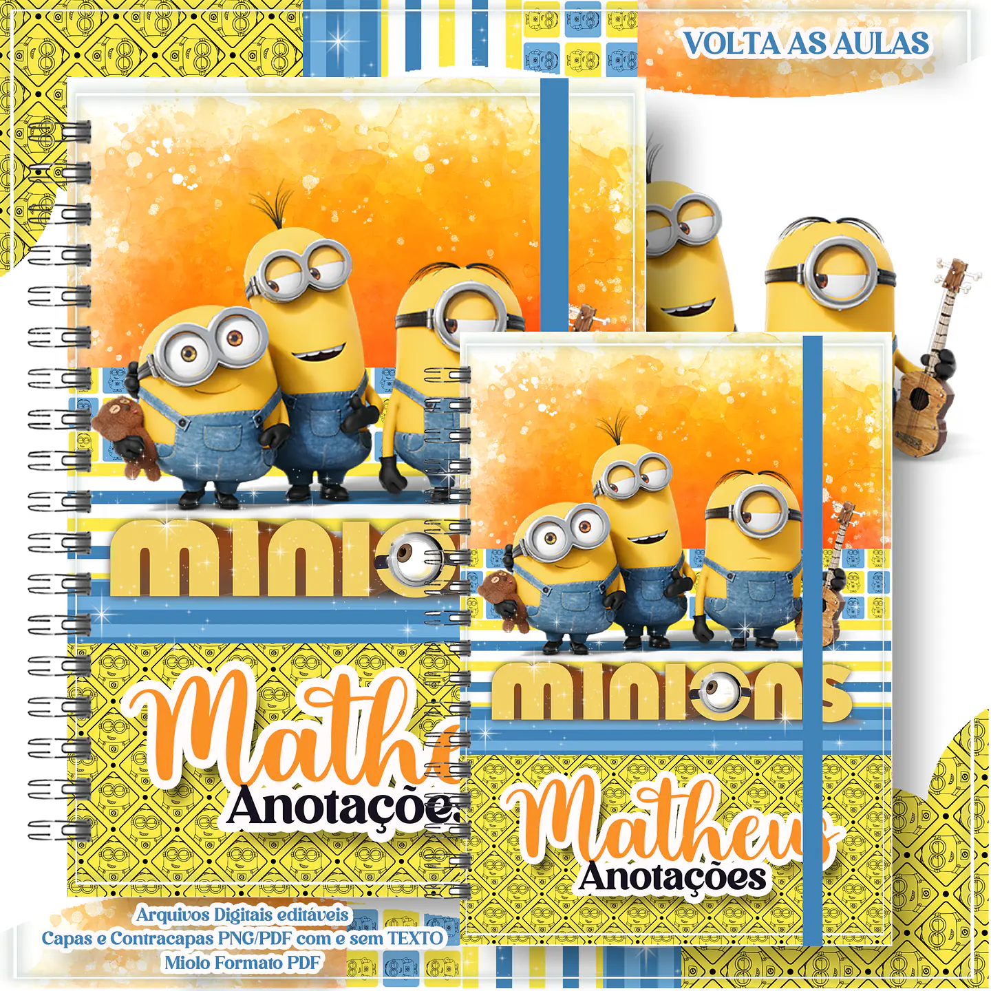 26 Artes para Cadernos Personagens Meninos e Meninas em Pdf 16