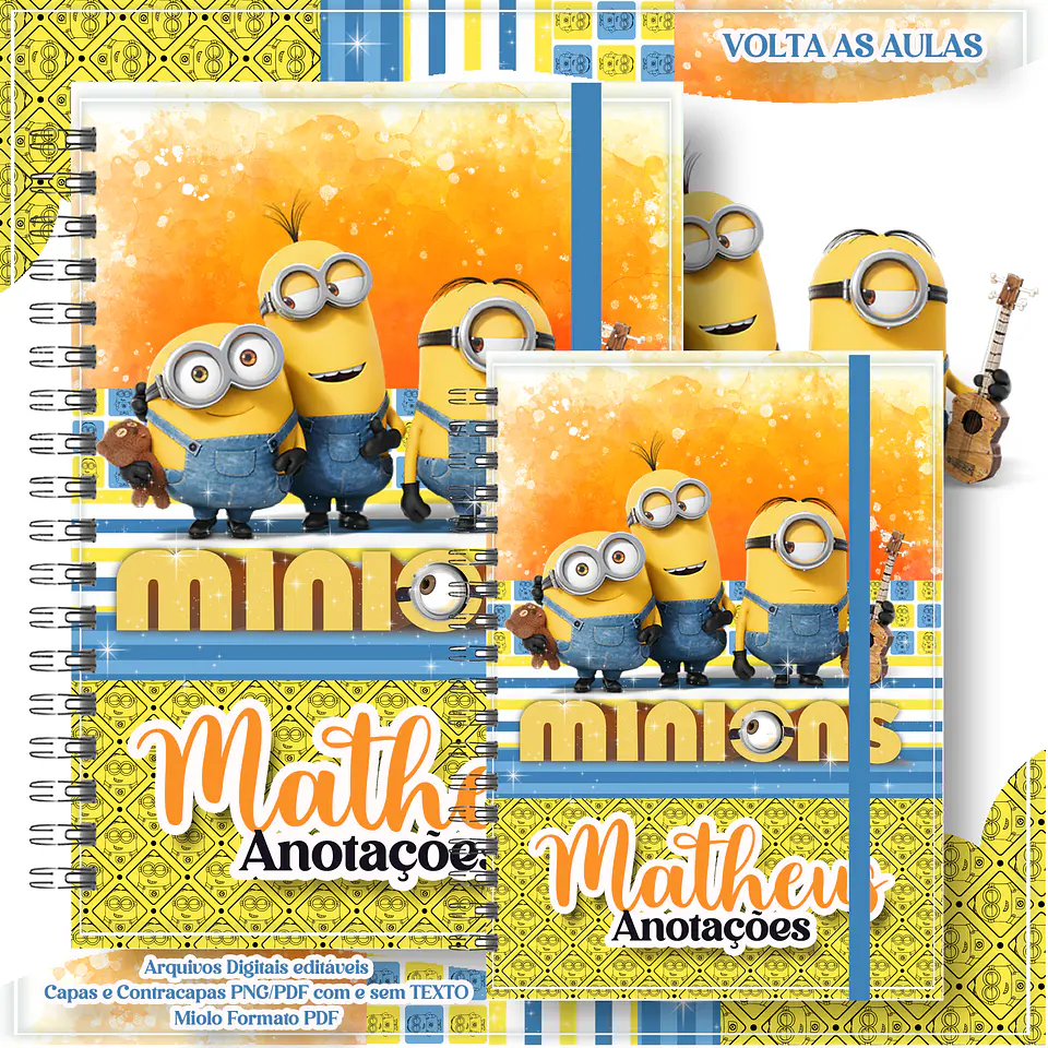 26 Artes para Cadernos Personagens Meninos e Meninas em Pdf 16