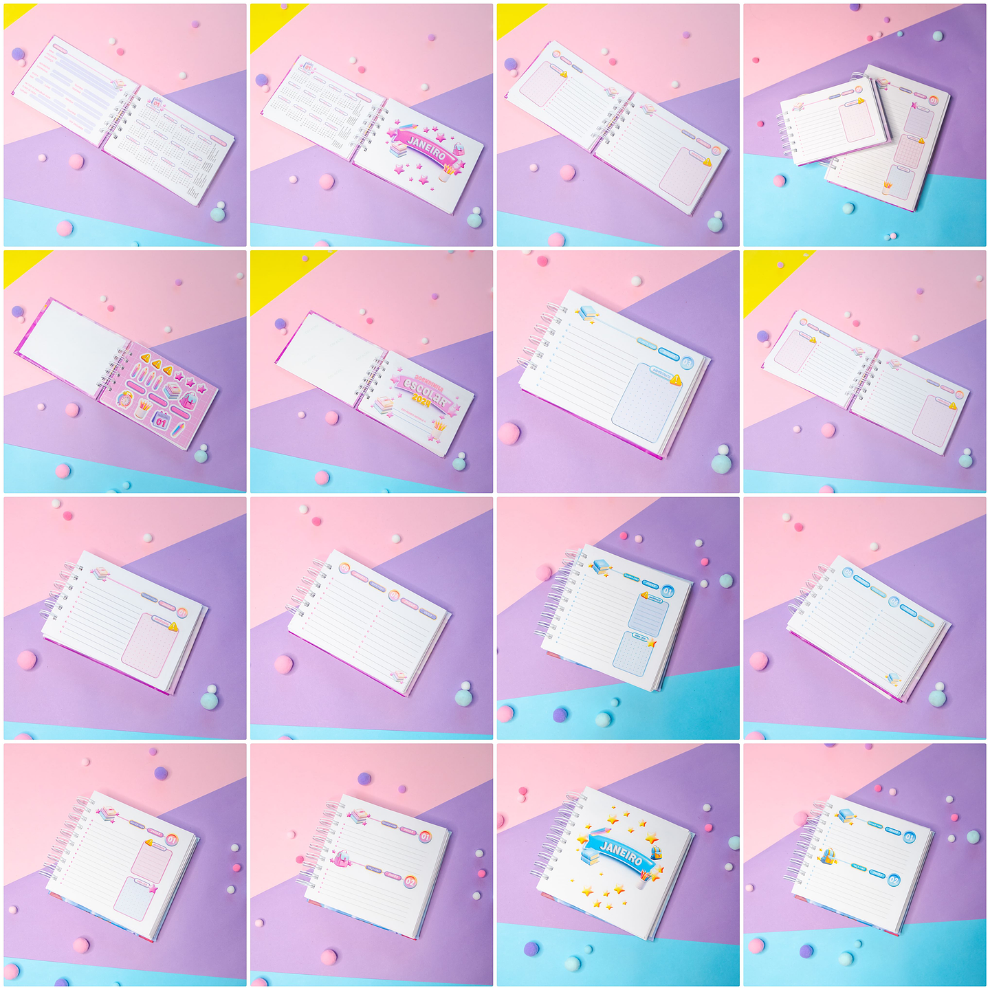 Arquivo Agenda Escolar 2024 Rosa e Azul em Pdf 5