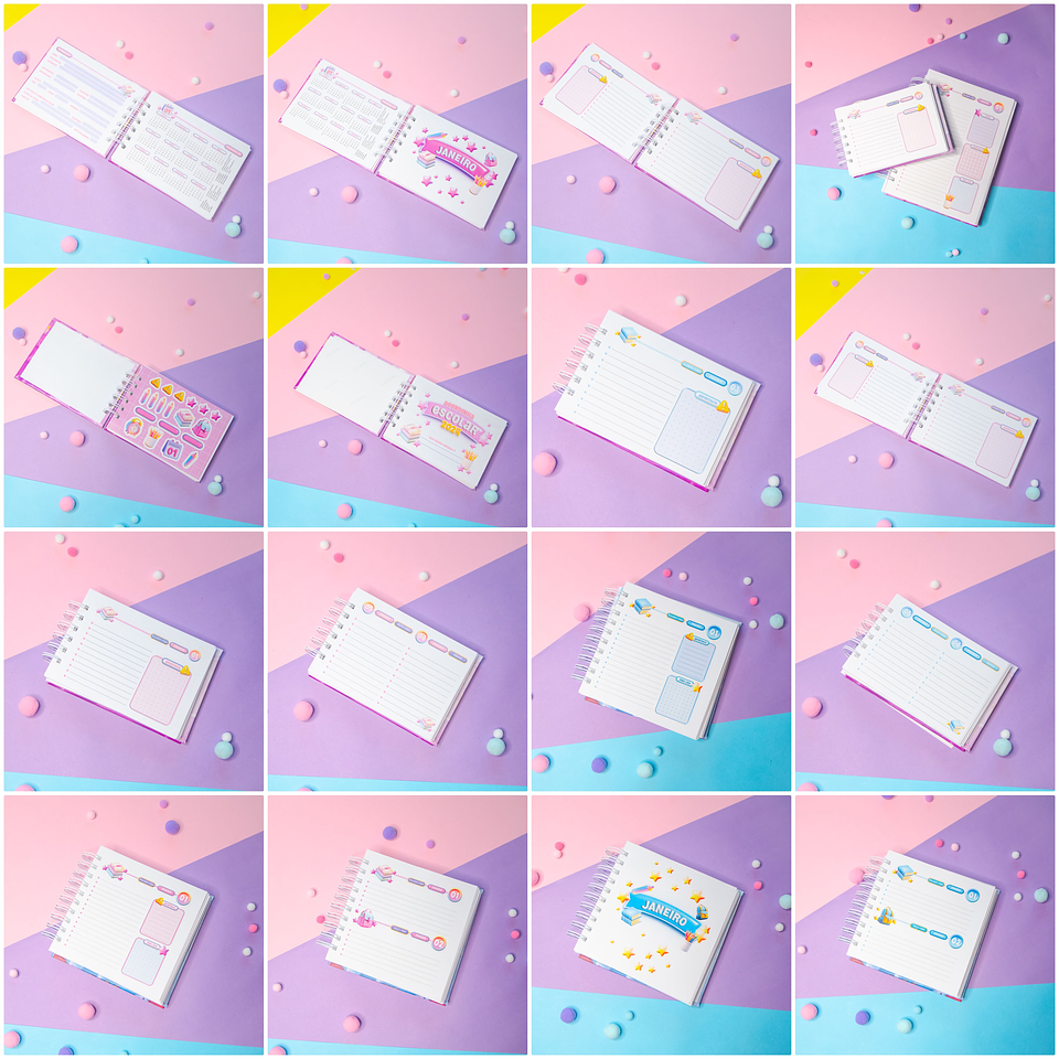 Arquivo Agenda Escolar 2024 Rosa e Azul em Pdf 5