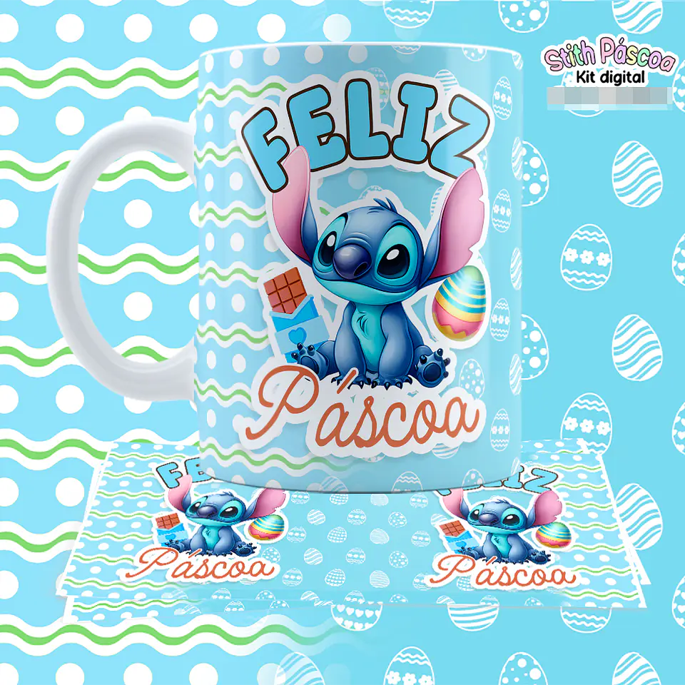 12 Artes para Caneca Pascoa Lilo e Stitch em Jpg 12