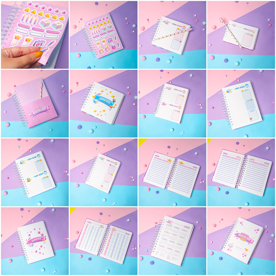 Arquivo Agenda Escolar 2024 Rosa e Azul em Pdf 6