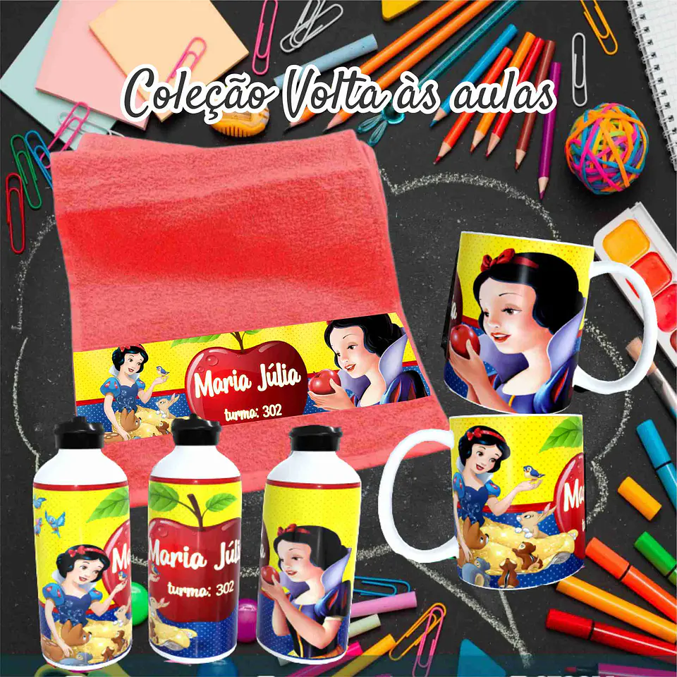 78 Artes para Caneca, Toalinha e Squezee Personagens Disney Volta as Aulas Arquivo Editavél  9