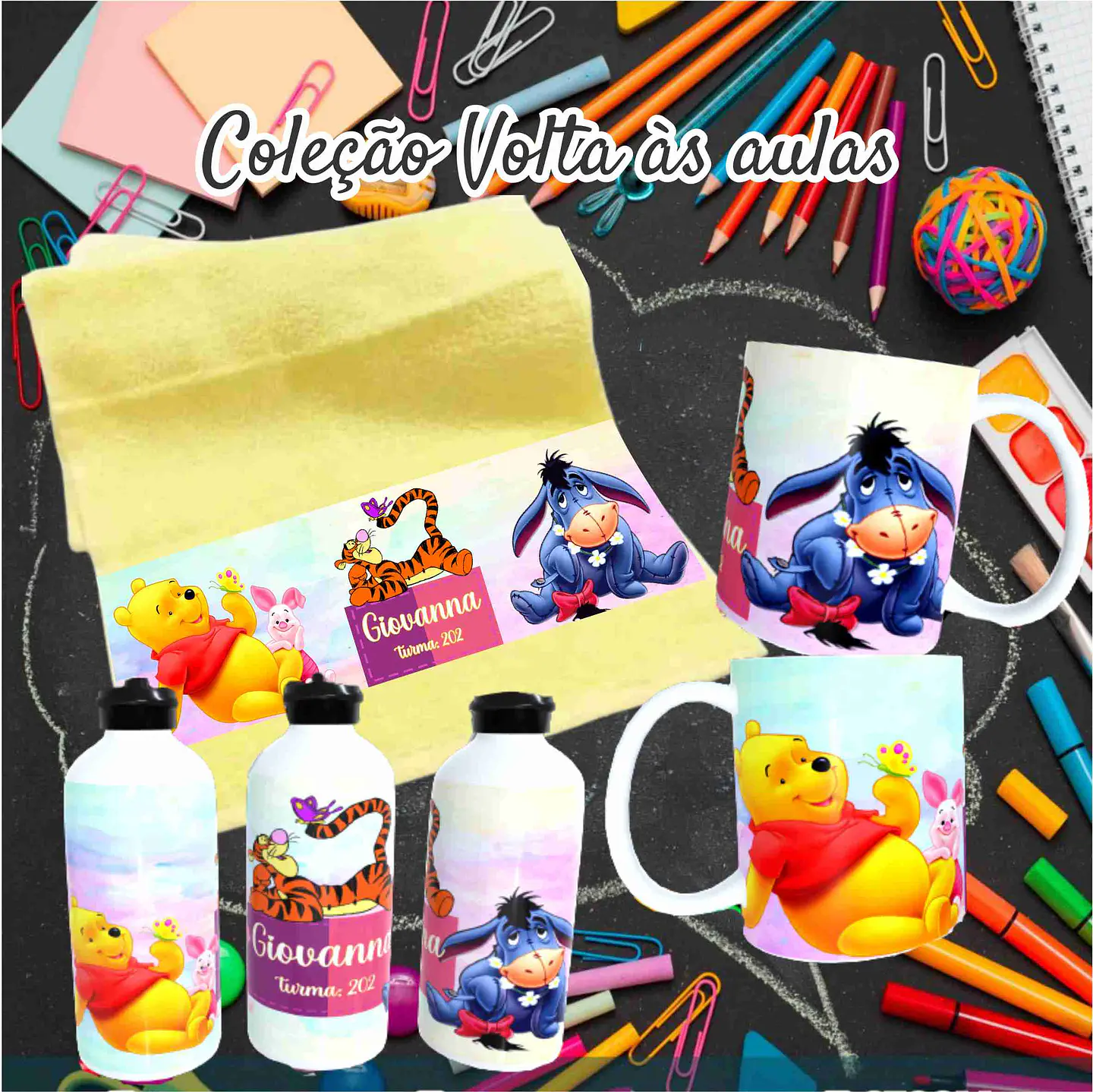 78 Artes para Caneca, Toalinha e Squezee Personagens Disney Volta as Aulas Arquivo Editavél  22