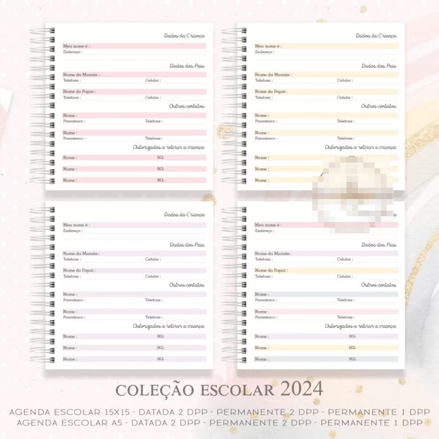 Agenda Escolar Ursinho Aviador e Unicornio Menina Arquivo em Pdf 5