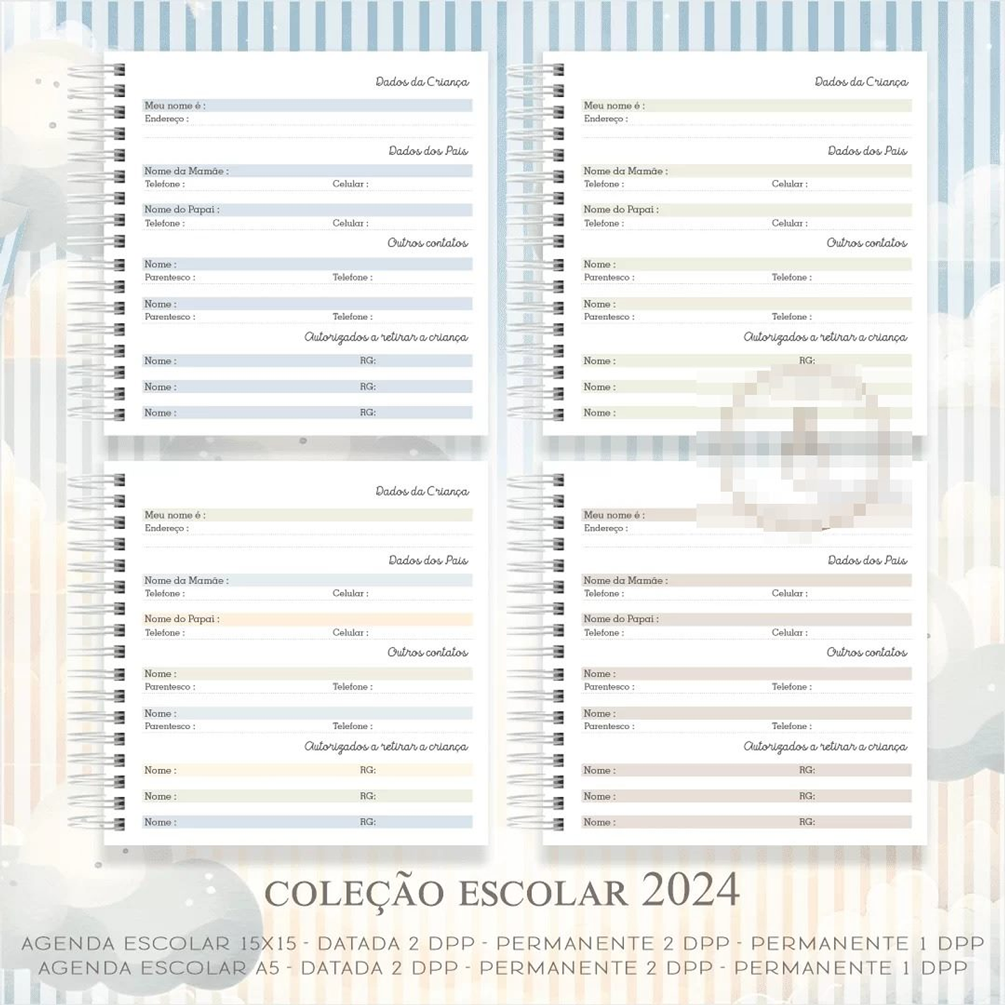 Agenda Escolar Ursinho Aviador e Unicornio Menina Arquivo em Pdf 6