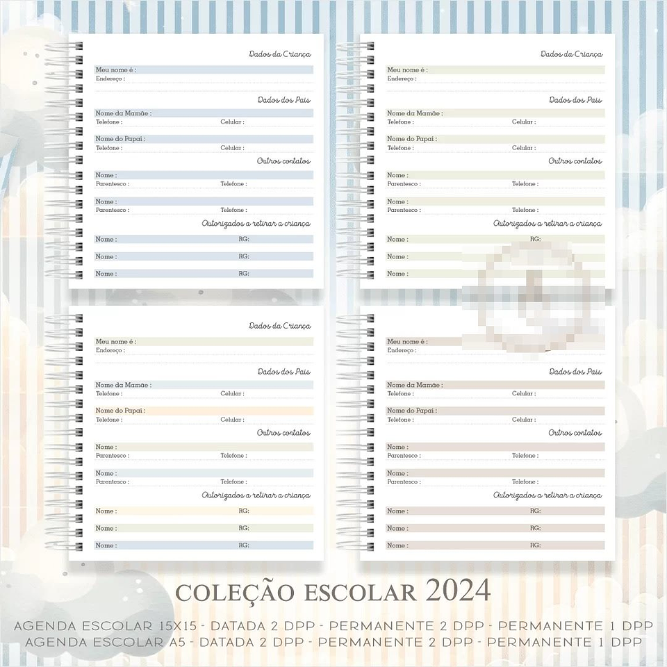 Agenda Escolar Ursinho Aviador e Unicornio Menina Arquivo em Pdf 6