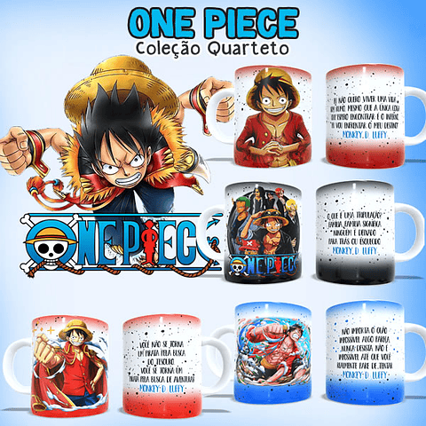 4 Artes para Caneca One Piece Arquivo em Jpg