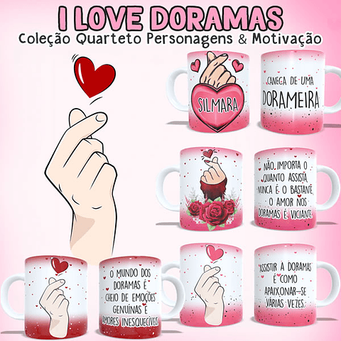 4 Artes para Caneca Dorama Arquivo em Jpg 