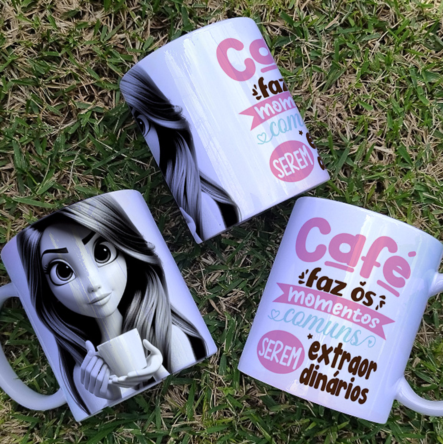 3 Artes para Caneca Menina Café Arquivo Editável  4
