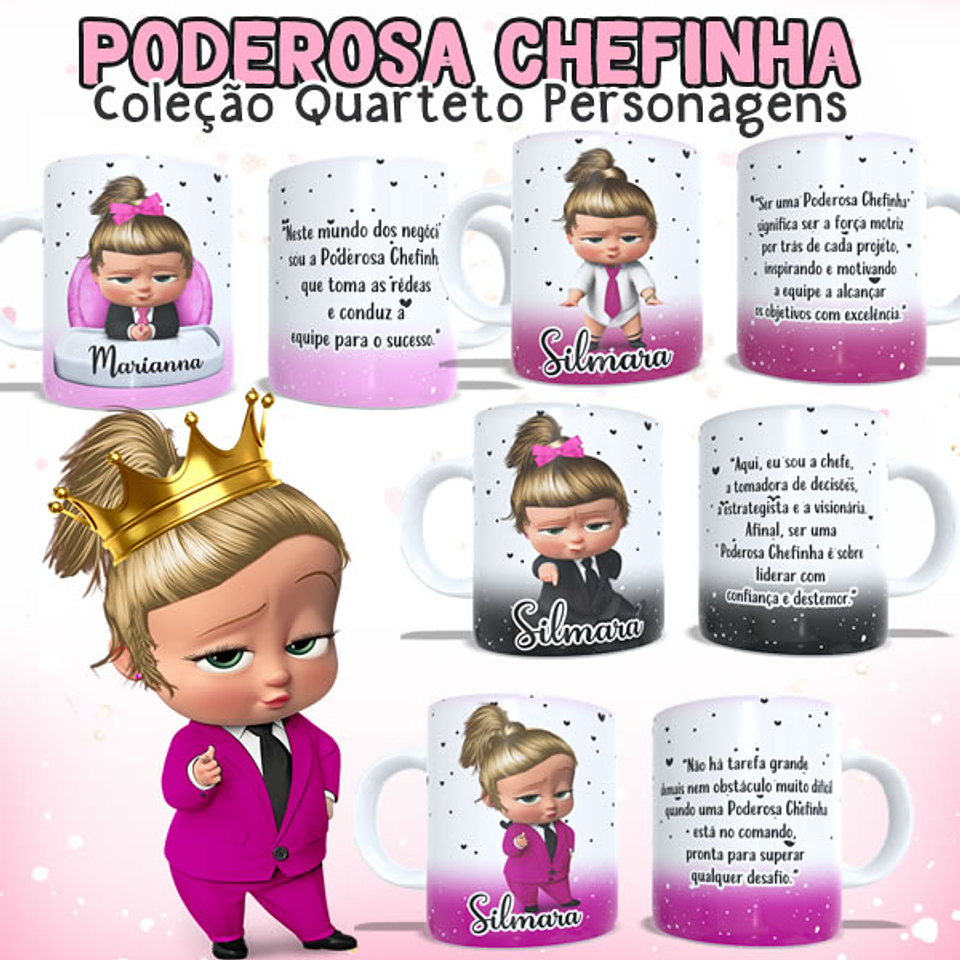 4 Artes para Caneca Poderosa Chefinha Arquivo em Jpg 1