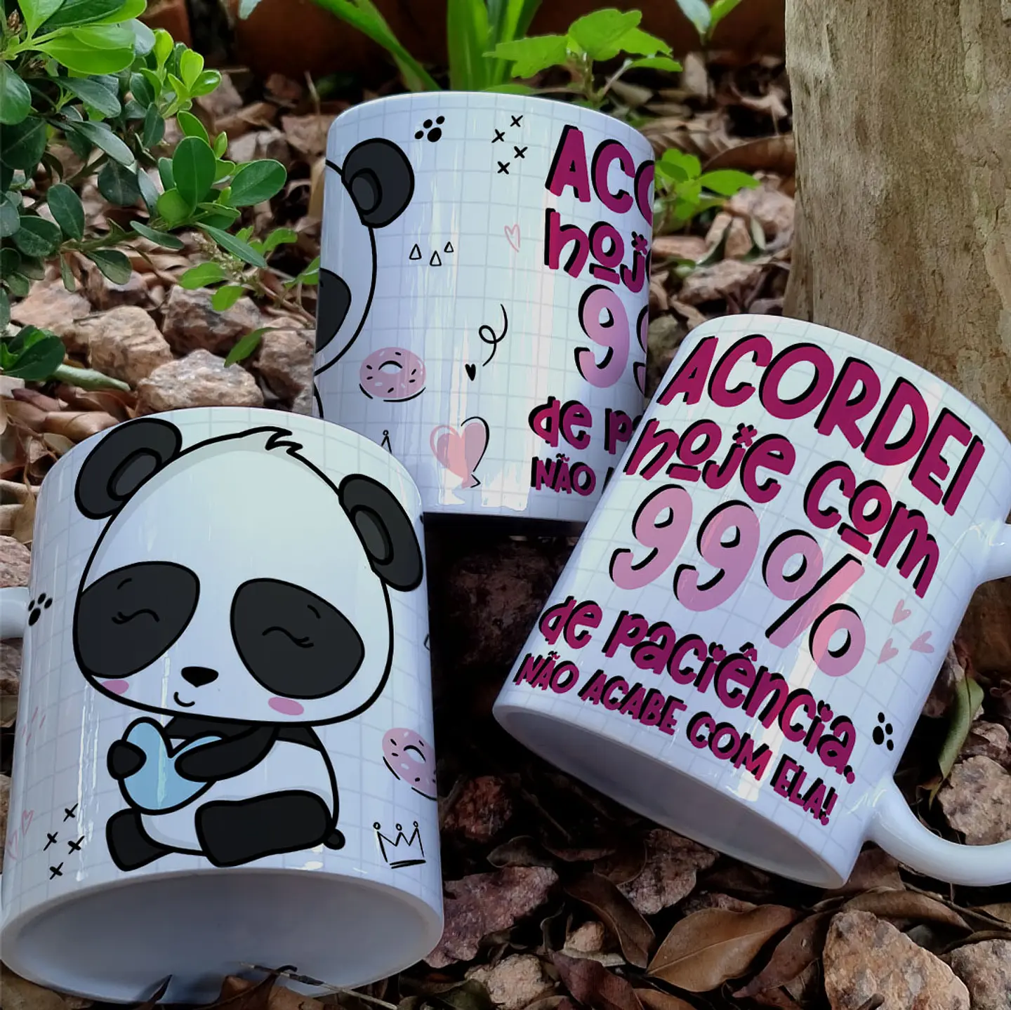 4 Artes para Caneca Panda Sarcástico Arquivo Editável 2