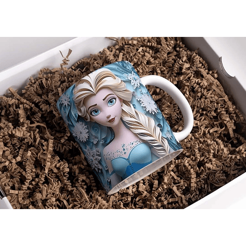 5 Artes para Caneca 3D Princesas da Disney Arquivo em Jpg