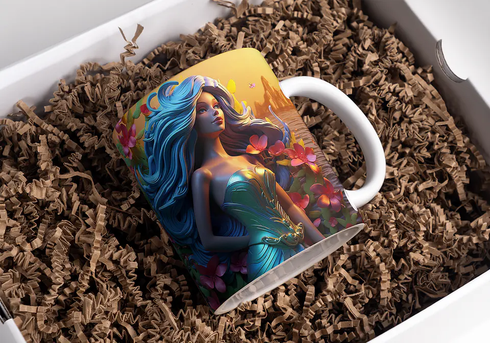 5 Artes para Caneca 3D Princesas da Disney Arquivo em Jpg 2