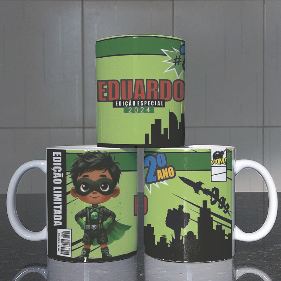 5 Artes para Caneca Super Heróis Kids Arquivo Editável 2