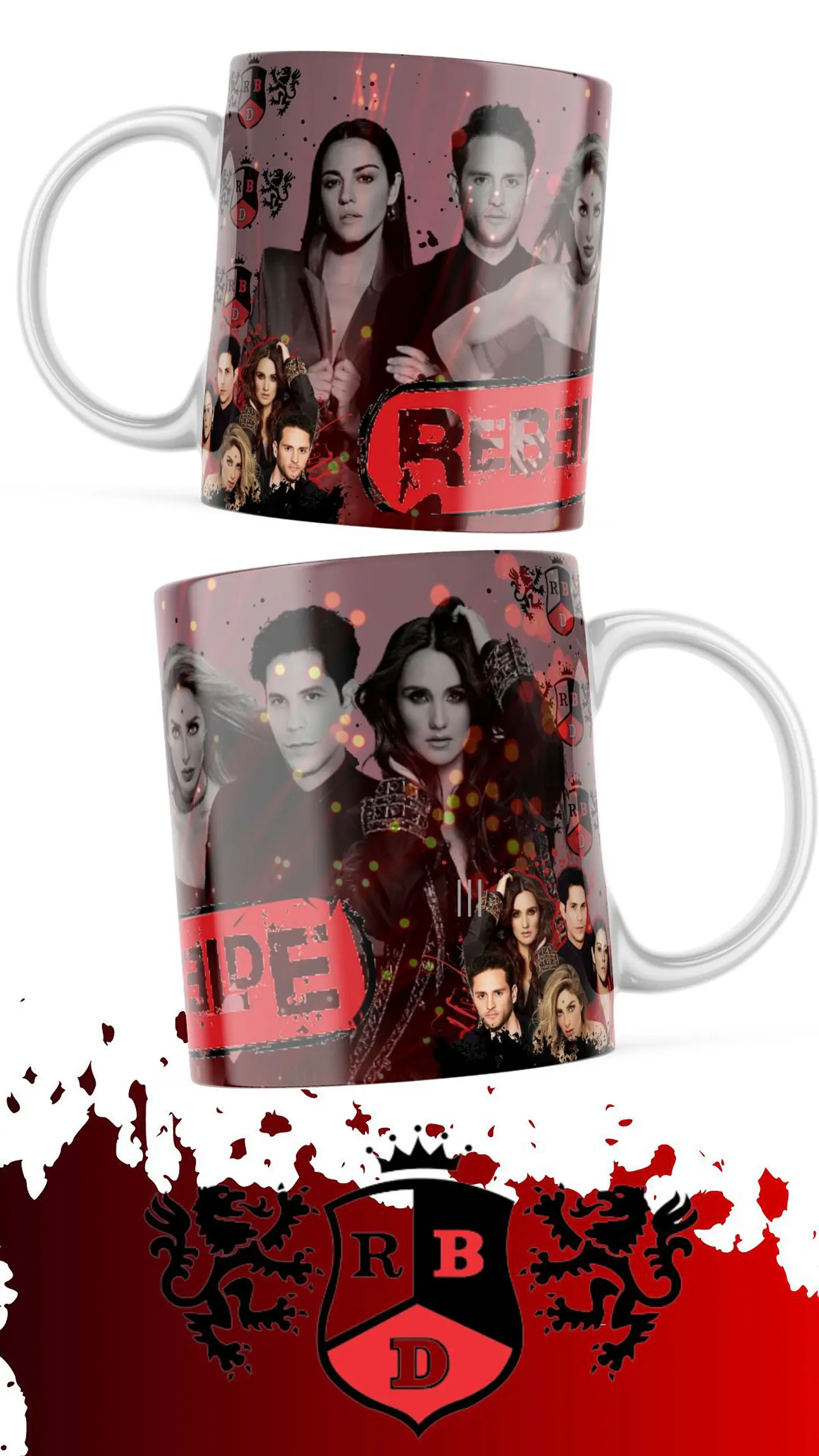 7 Artes para Caneca e Camisa Rebeldes RBD Arquivo em Jpg 1